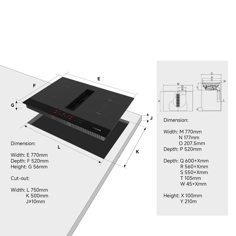 Plaque de cuisson avec hotte intégrée Dreame VZ40 Pro