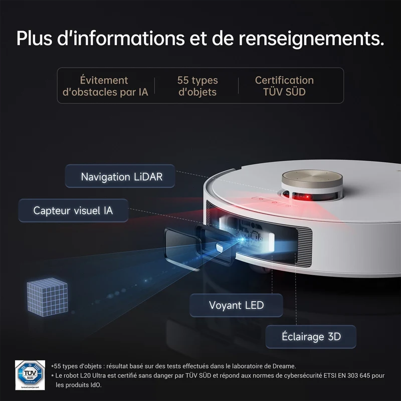 Dreame L20 Ultra Complete Robot Aspirateur Laveur