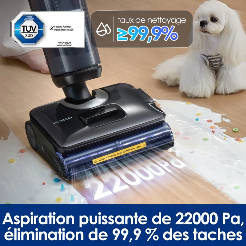 Tineco FLOOR ONE S7 Stretch Steam Aspirateur Balai Vapeur Sans Fil Tout-en-Un