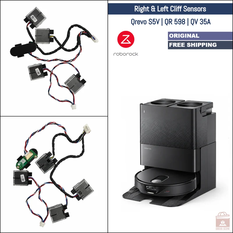 Roborock Qrevo S5V, QR 598, QV 35A | Original Spare & Repair Parts: Right & Left Cliff Sensors With Wall Sensor Assembly