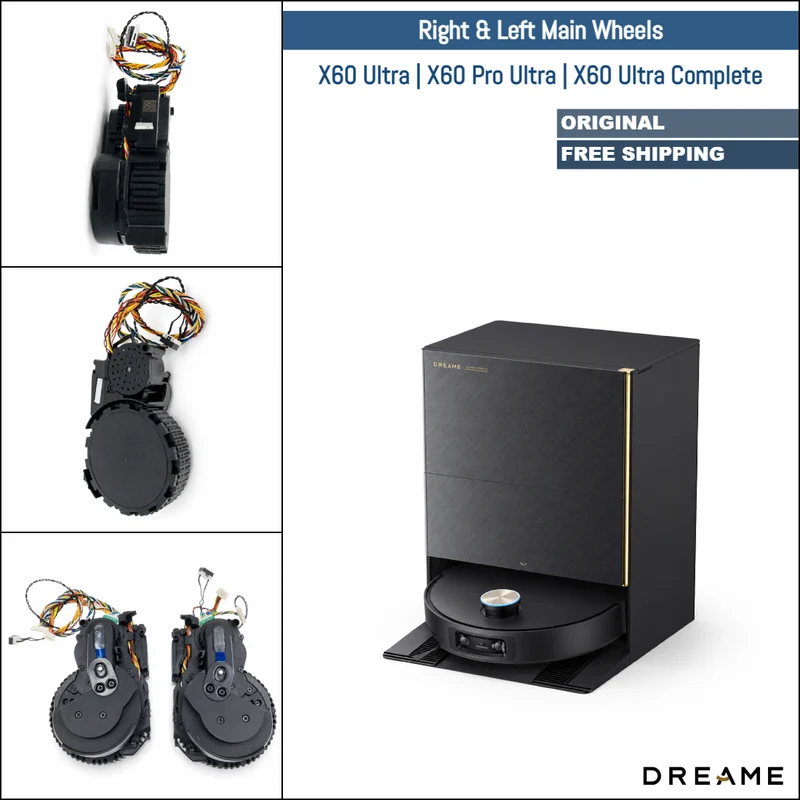 Dreame X60 Ultra, X60 Pro Ultra, X60 Ultra Complete | Original Spare & Repair Parts: Main Right & Left Wheels