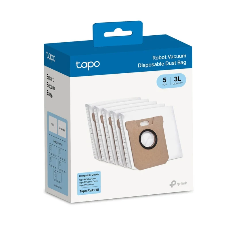 Lot de 5 Sacs à Poussieres Jetable pour Aspirateur Robot Tapo RV50 - Tapo RVA210