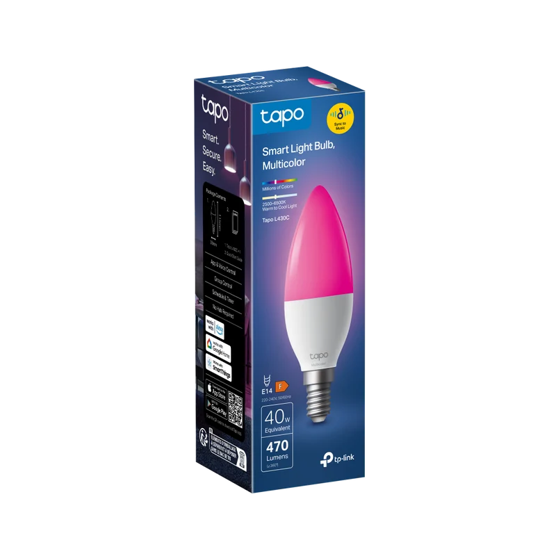 Ampoule LED Connecté E14 Multicolore 470 Lumens - Tapo L430C