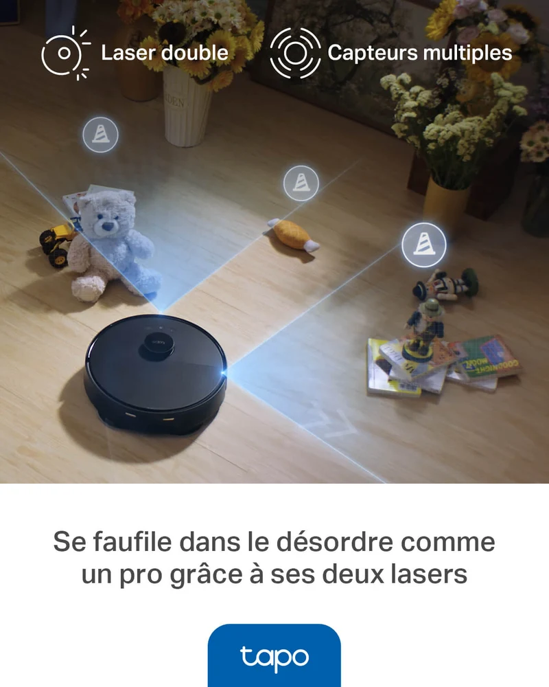 Aspirateur Robot Laveur de 15000Pa avec Station de Vidange - Tapo RV50 Pro Omni