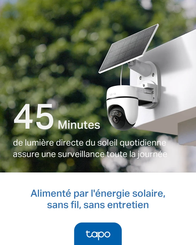 Caméra de Surveillance Solaire 2K 3MP avec détection intelligente - Tapo C610 KIT