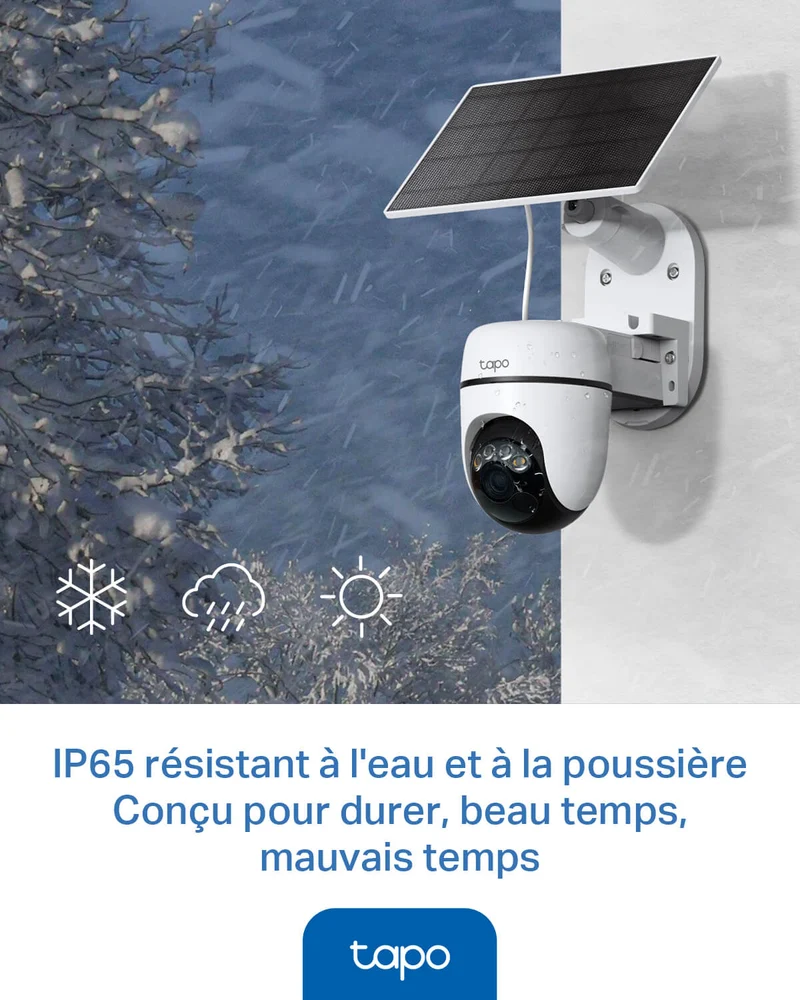 Caméra de Surveillance Solaire 2K 3MP avec détection intelligente - Tapo C610 KIT
