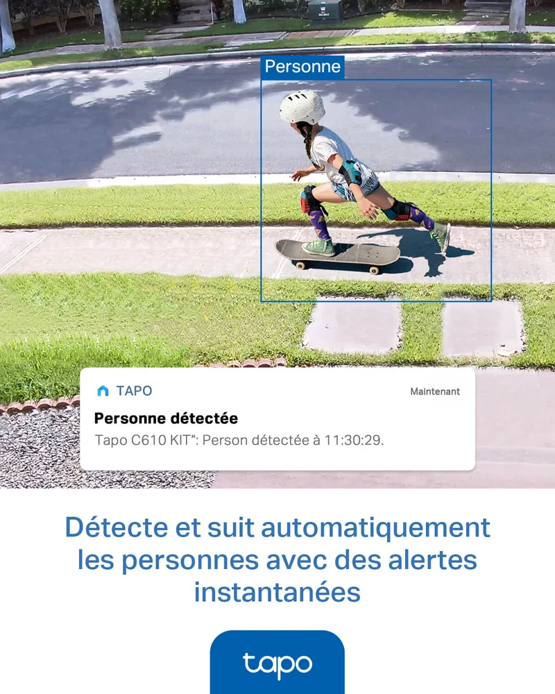 Caméra de Surveillance Solaire 2K 3MP avec détection intelligente - Tapo C610 KIT