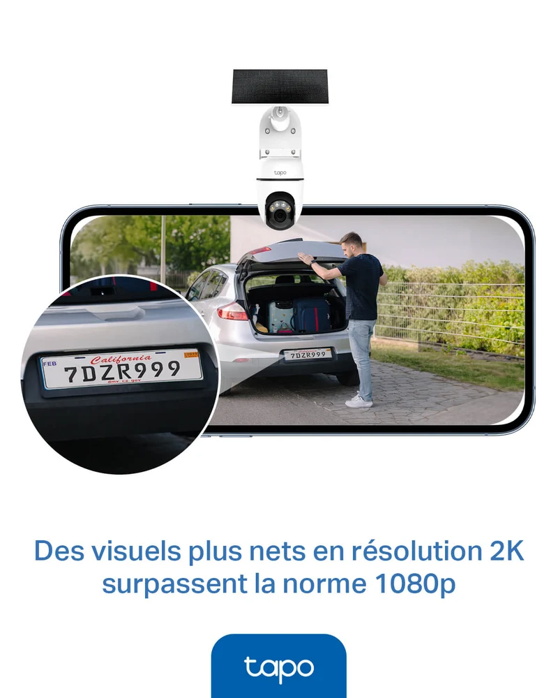 Caméra de Surveillance Solaire 2K 3MP avec détection intelligente - Tapo C610 KIT
