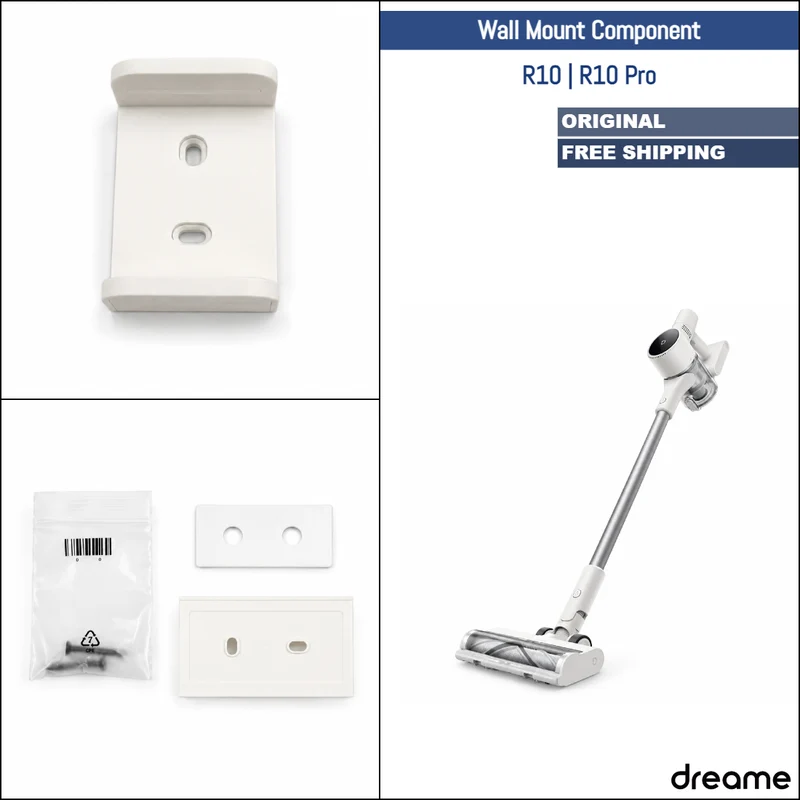 Dreame R10, R10 Pro | Original Spare Parts & Accessories: Wall Mount Component, White