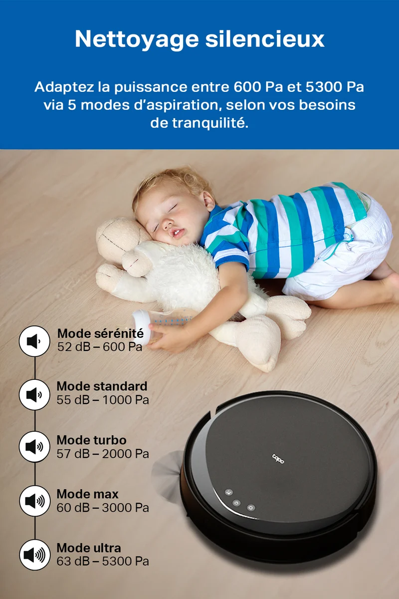 Aspirateur Robot Laveur 5300 Pa avec Station de Vidange - Tapo RV20 Max Plus