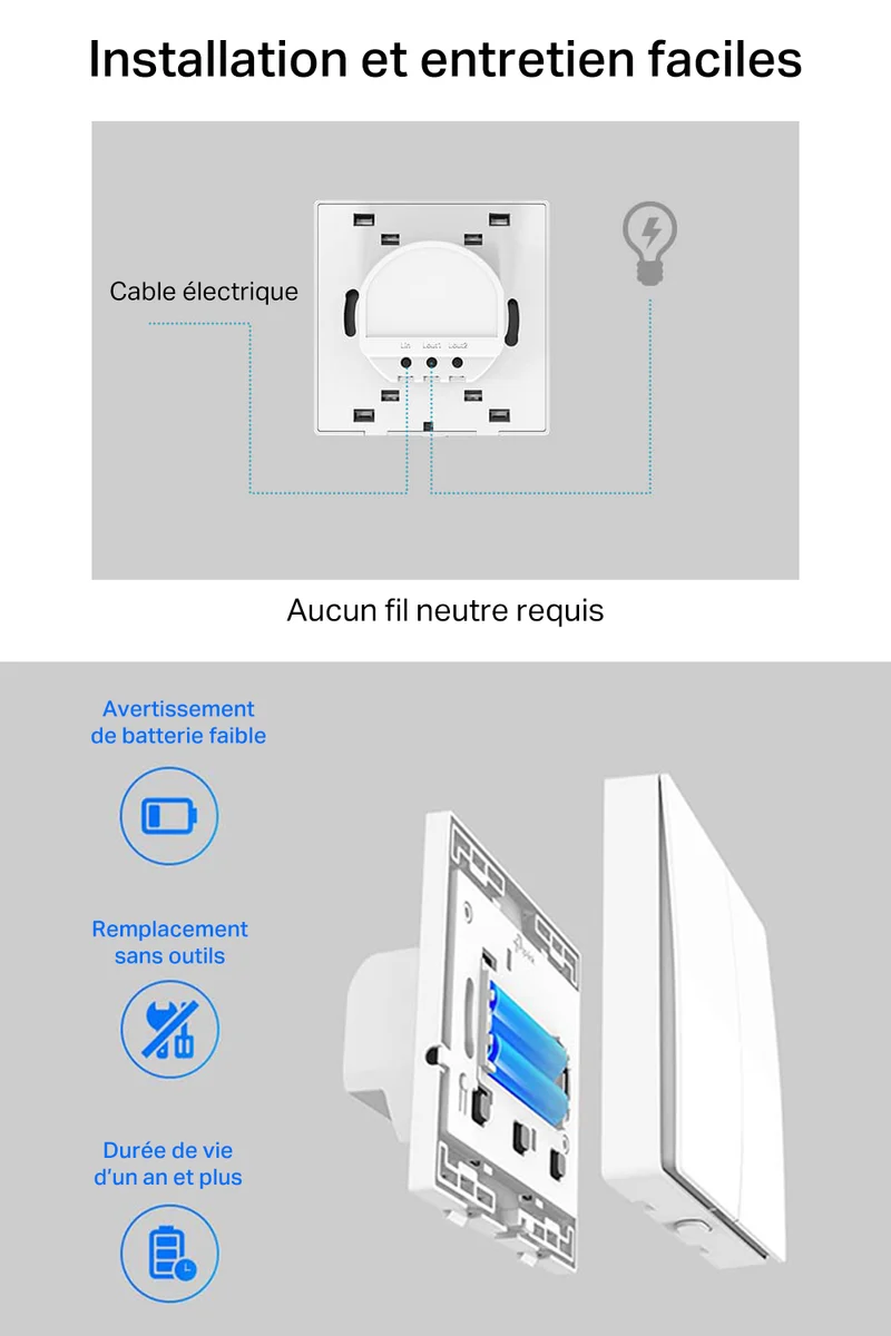 Interrupteur Connectée Double Domotique - Tapo S220