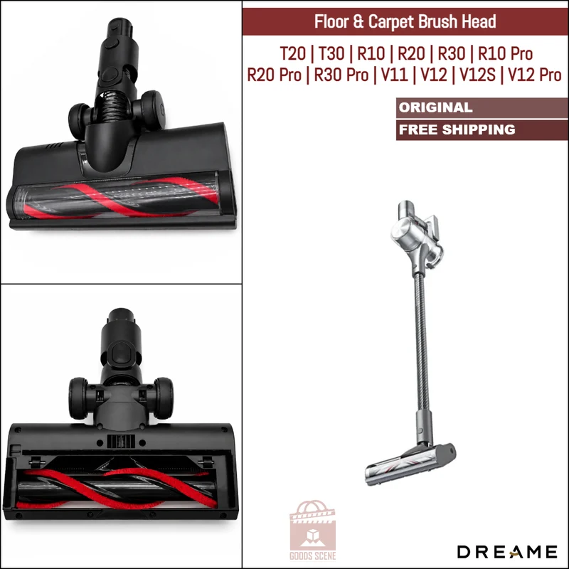 Dreame T20, T30, R10, R20, R30, R10 Pro, R20 Pro, R30 Pro, V11, V12, V12S, V12 Pro | Original Spare Parts & Accessories: HVB5 Floor & Carpet Brush Head