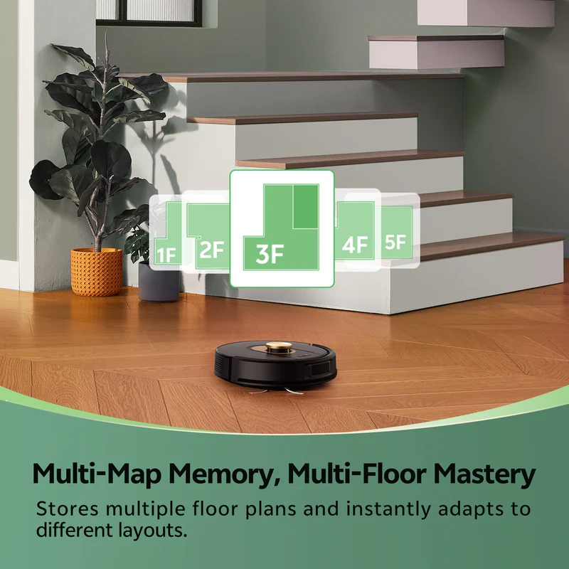 Vexilar W9 Robot Vacuum Cleaner & Mop | LDS Navigation, Smart Mapping & 8000Pa Suction