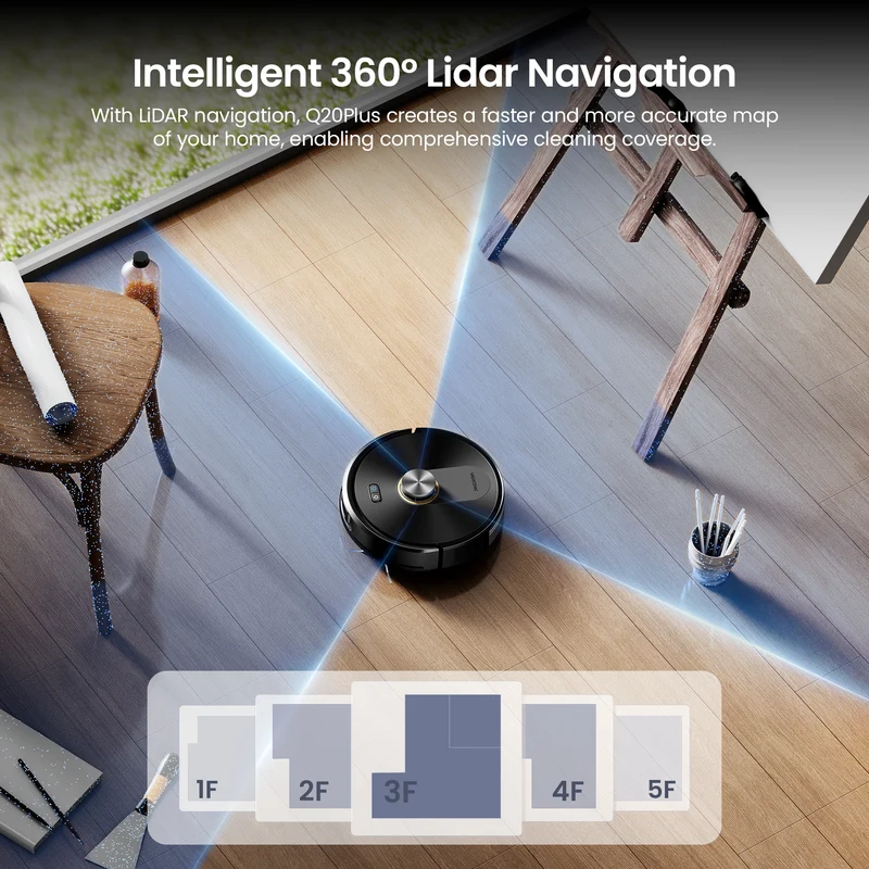 Proscenic Q20 Plus Robot Vacuum Cleaner & Mop with Bagless Self-Empty Station | 10000Pa Suction