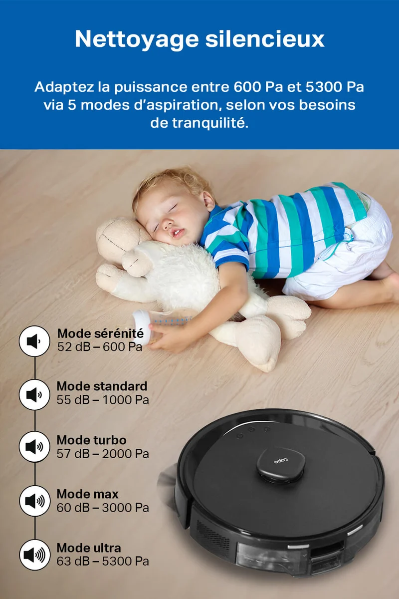 Aspirateur Robot Laveur 5300 Pa LiDar avec Station de Vidange - Tapo RV30 Max Plus