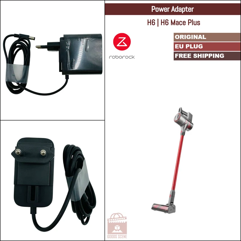 Roborock H6, H6 Mace Plus | Original Spare Parts & Accessories For Dock: Power Adapter, EU Plug