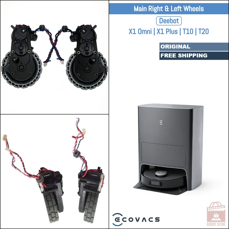 Ecovacs Deebot X1 Omni, X1 Plus, T10, T20 | Original Spare & Repair Parts: Main Right & Left Wheels
