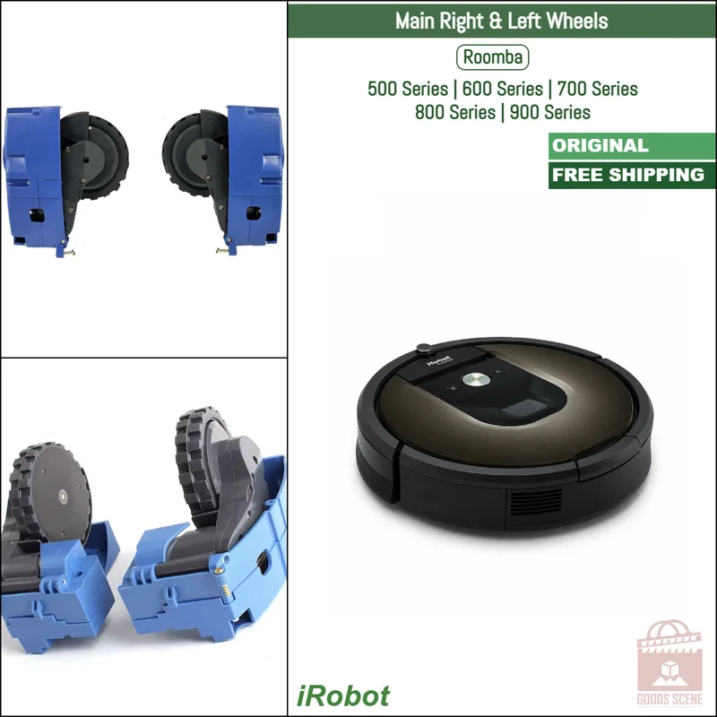 iRobot Roomba 500, 600, 700, 800, 900 Serieses | OEM Spare & Repair Parts: Main Right & Left Wheels