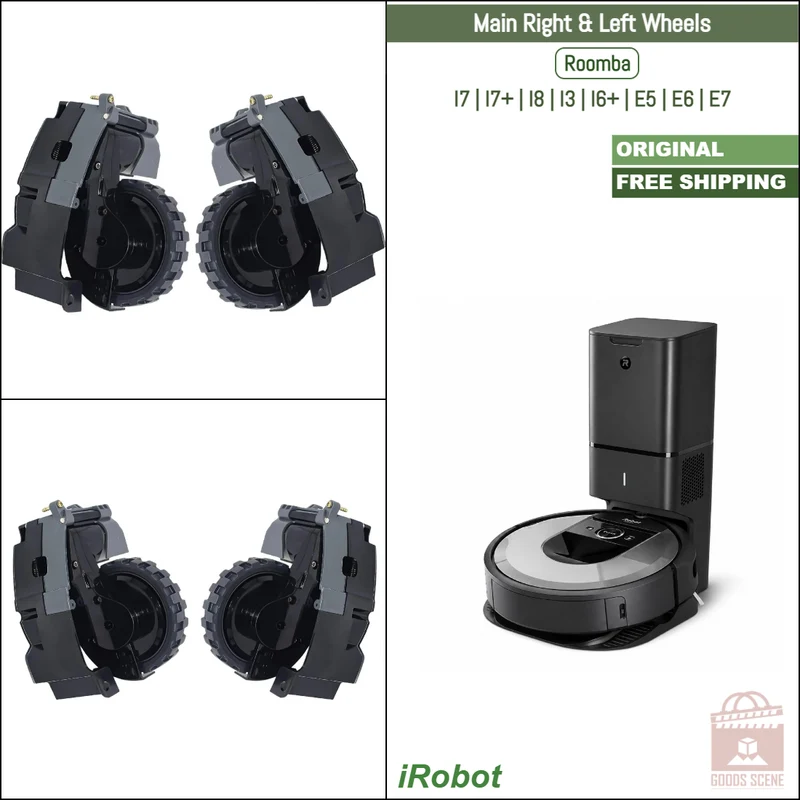 iRobot Roomba I7, I7+, I8, I3, I6+, E5, E6, E7 | OEM Spare & Repair Parts: Main Right & Left Wheels