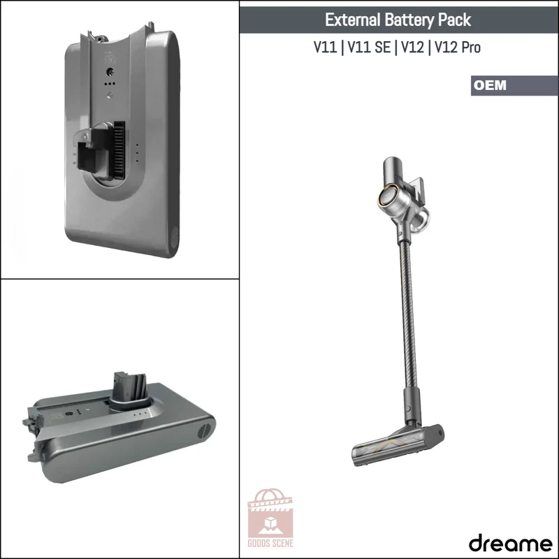 Dreame V11, V11 SE, V12, V12 Pro | Original Spare & Repair Parts: OEM Removable Battery Pack Replacement