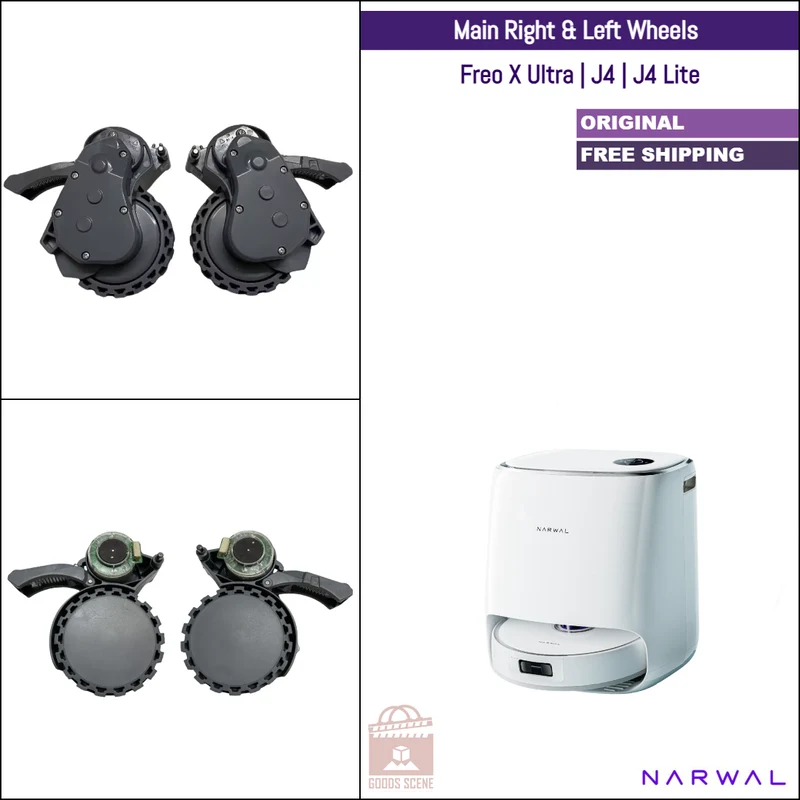 Narwal Freo X Ultra, J4, J4 Lite | Original Spare & Repair Parts: Main Right & Left Wheels