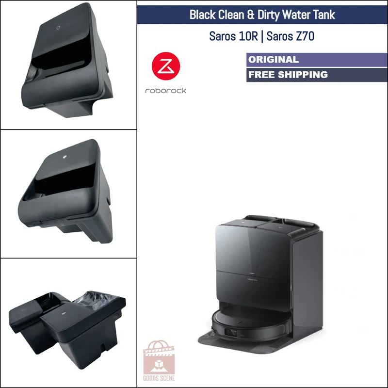 Roborock Saros 10R, Saros Z70 | Original Spare Parts & Accessories For Auto Dock: Black Clean And Dirty Water Tank