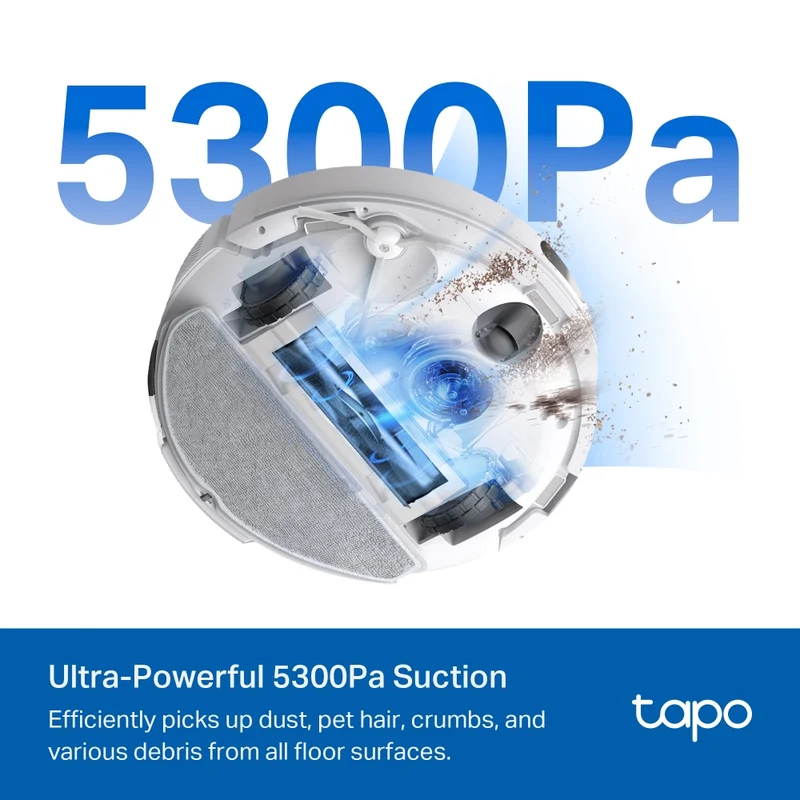 Aspirateur Robot Laveur 5300 Pa LiDar avec Station de Vidange - Tapo RV30 Max Plus White