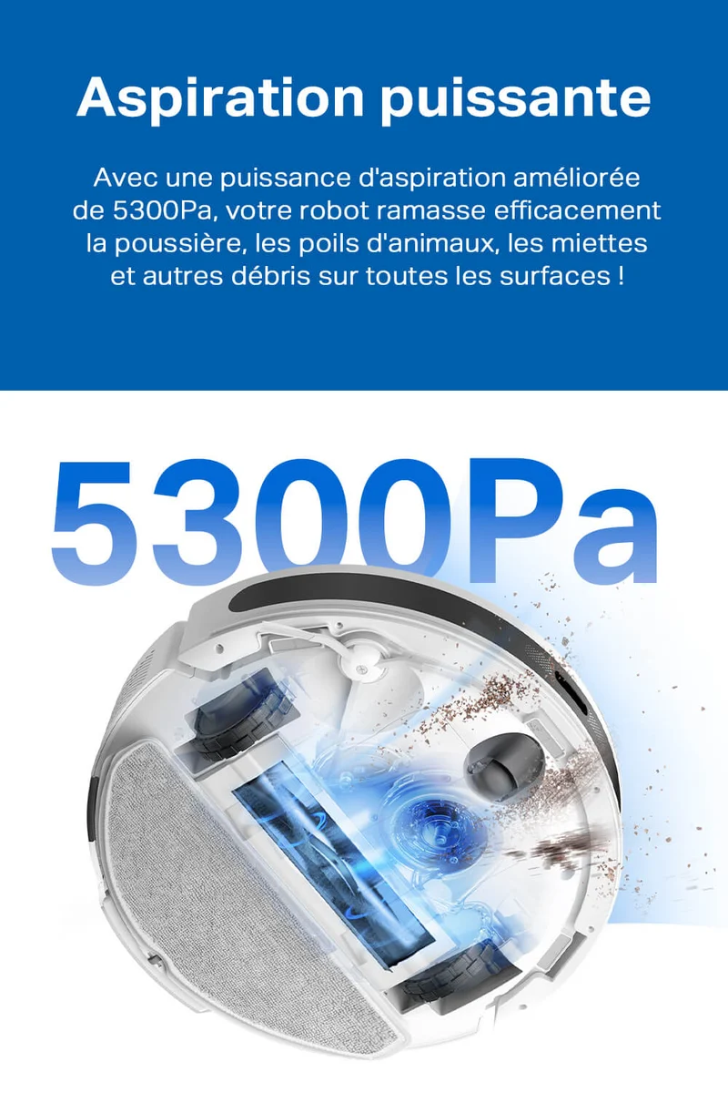 Aspirateur Robot Laveur 5300 Pa avec Station de Vidange - Tapo RV20 Max Plus White