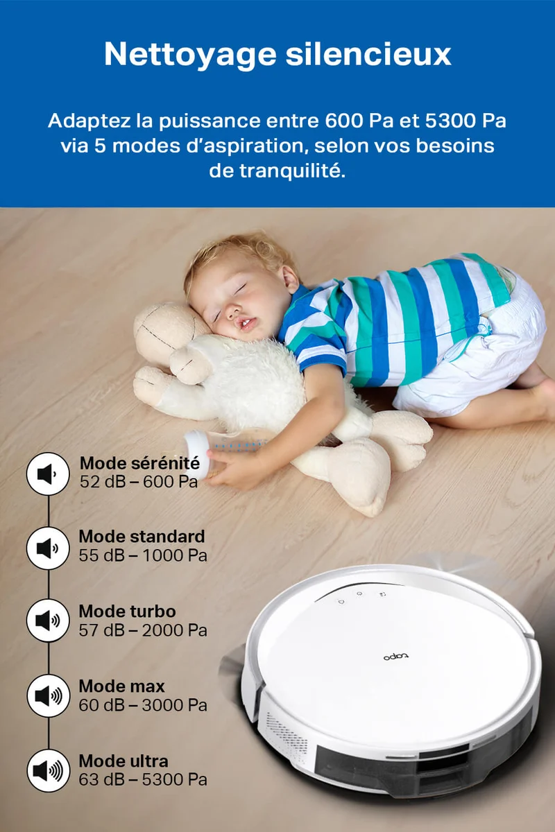 Aspirateur Robot Laveur 5300 Pa avec Station de Vidange - Tapo RV20 Max Plus White