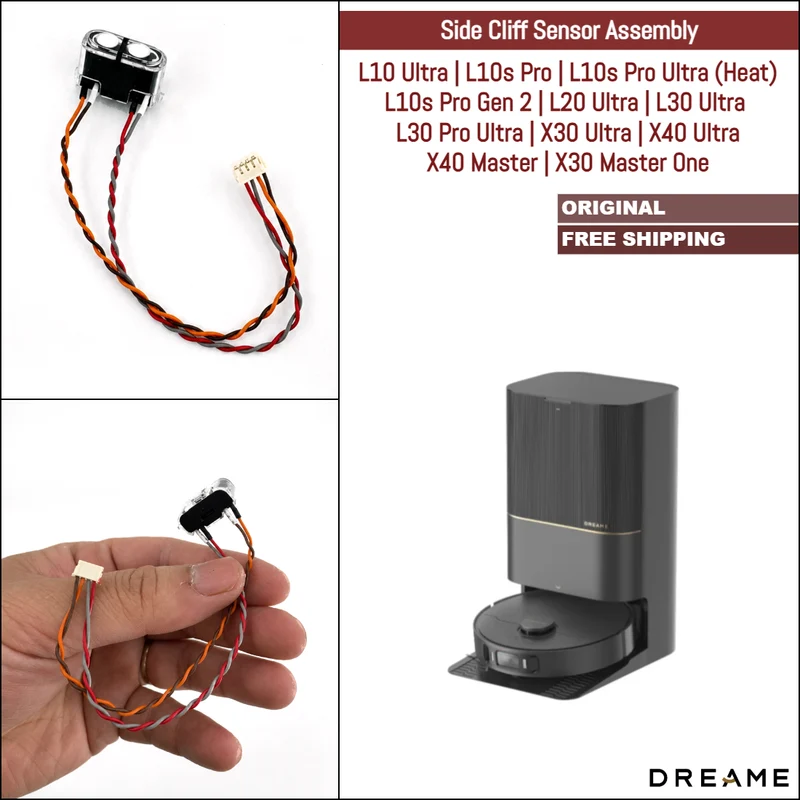 Dreame L10s Pro Ultra (Heat), L10s Pro Gen 2, L20 Ultra, L30 Ultra, L30 Pro Ultra, X30 Ultra, X40 Ultra, X40 Master | Original Spare & Repair Parts: Side Cliff Sensor Assembly