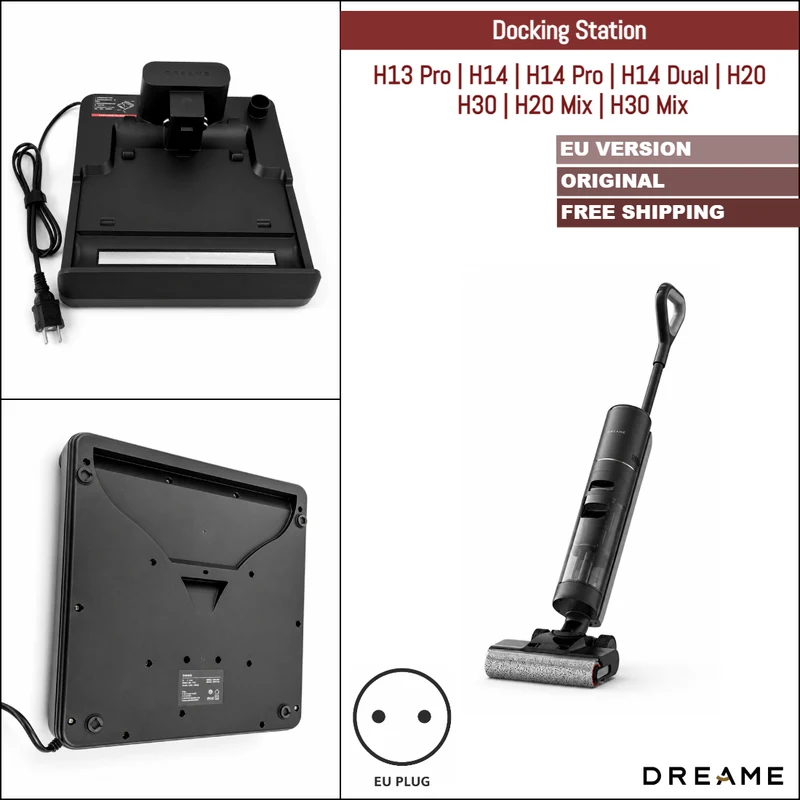 Dreame H13 Pro, H14, H14 Pro, H14 Dual, H20, H30, H20 Mix, H30 Mix | Original Spare Parts & Accessories: Charging Docking Station, 220V