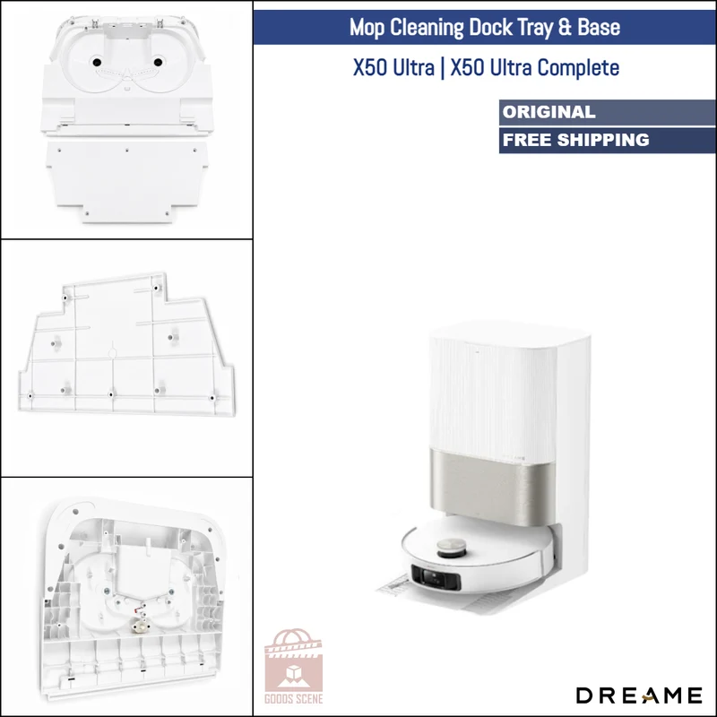 Dreame X50 Ultra, X50 Ultra Complete | Original Spare Parts & Accessories For Auto Dock: Mop Cleaning Dock Tray With Base, White