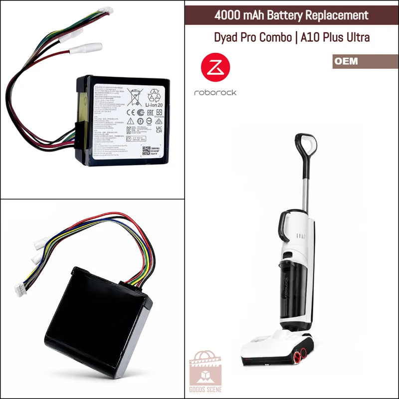 Roborock Dyad Pro Combo, A10 Plus Ultra | Original Spare & Repair Parts: OEM Battery Replacement, 4000mAh