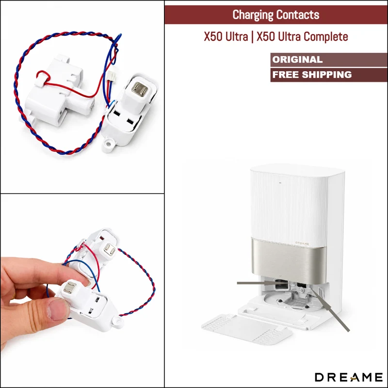 Dreame X50 Ultra, X50 Ultra Complete | Original Spare Parts & Accessories For Auto Dock: Charging Contacts, White