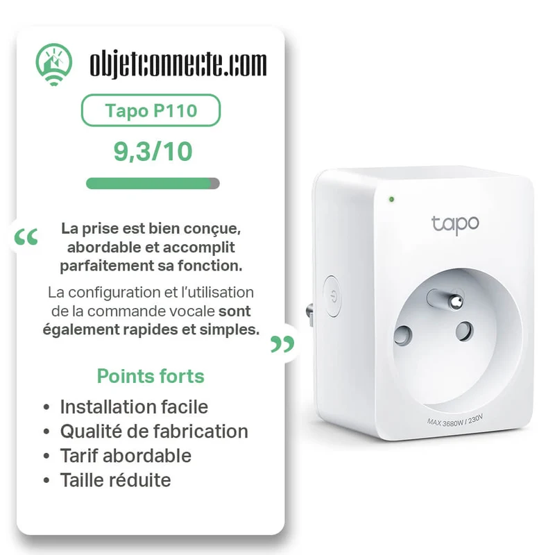 Prise Connectée 16A avec Suivi de Consommation - Tapo P110