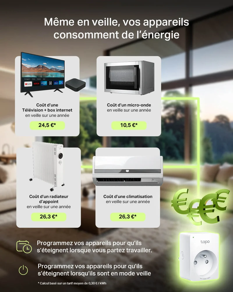 Prise Connectée 16A avec Suivi de Consommation - Tapo P110