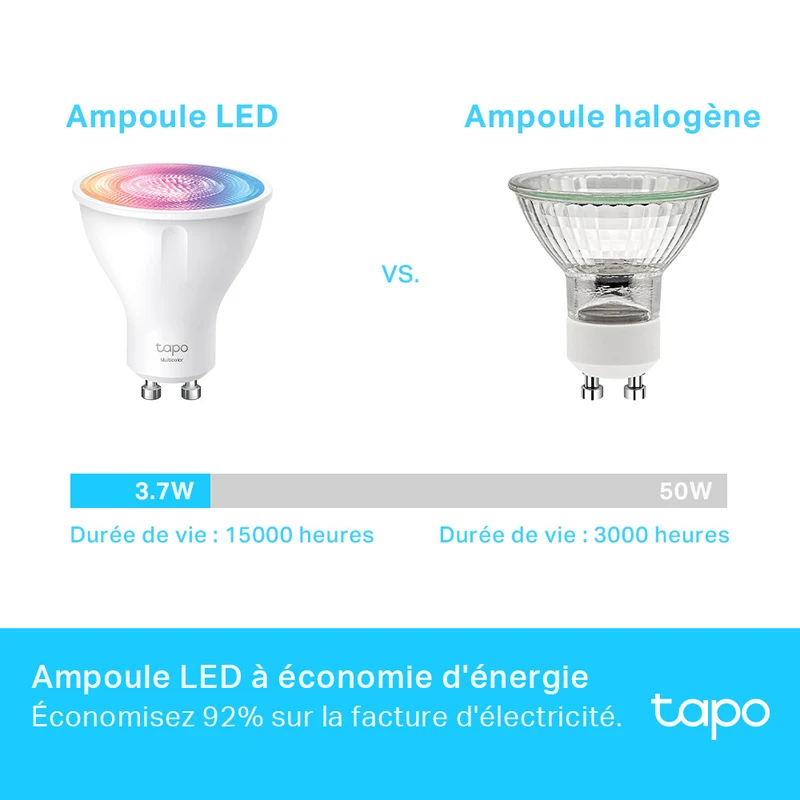 Ampoule LED Connectée GU10 Blanc Chaud 350 Lumens - Tapo L610