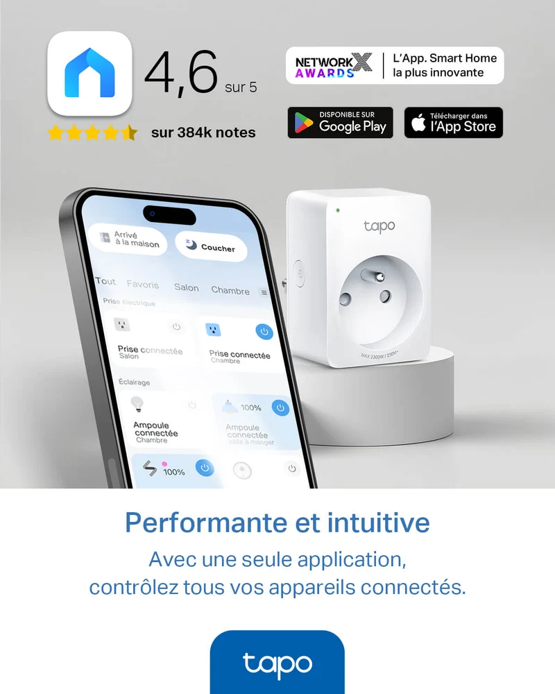 Prise Connectée Intelligente 10A - Tapo P100