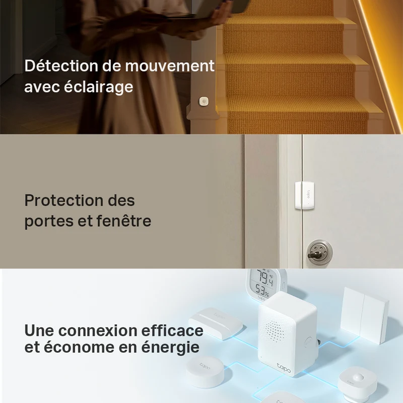 Kit Capteur de Mouvement Ouverture de Porte et Hub avec Carillon - Tapo T30 KIT
