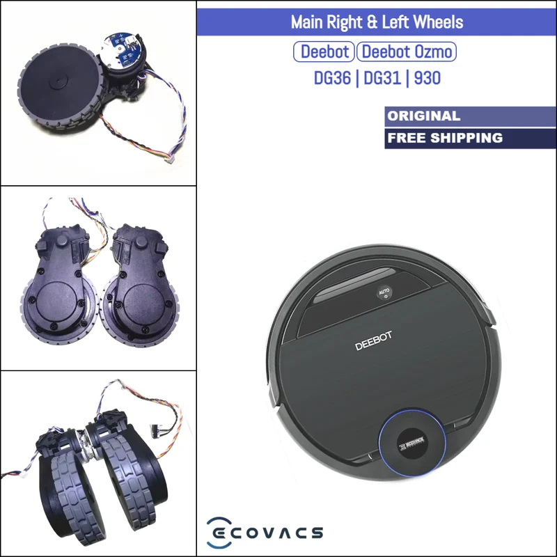 Ecovacs Deebot DG36, DG31, Deebot Ozmo 930 | Original Spare & Repair Parts: Main Right & Left Wheels