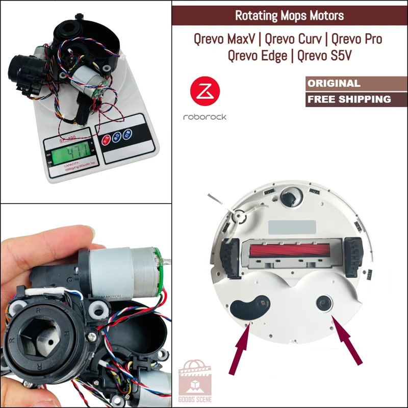 Roborock Qrevo MaxV, Qrevo Curv, Qrevo Pro, Qrevo Edge, Qrevo S5V | Original Repair Parts: FlexiArm Left & Right Spinning Mops Rack Gearbox Motors