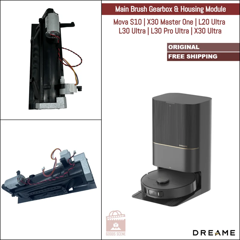 Dreame X30 Master One, L20 Ultra, L30 Ultra, L30 Pro Ultra, X30 Ultra, MOVA S10 | Original Spare & Repair Parts: Main Brush Gearbox Motor With Housing