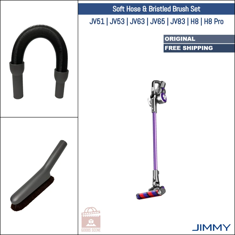 Jimmy JV51, JV53, JV63, JV65, JV83, H8, H8 Pro | Original Spare Parts & Accessories: Soft Hose & Bristled Brush Set