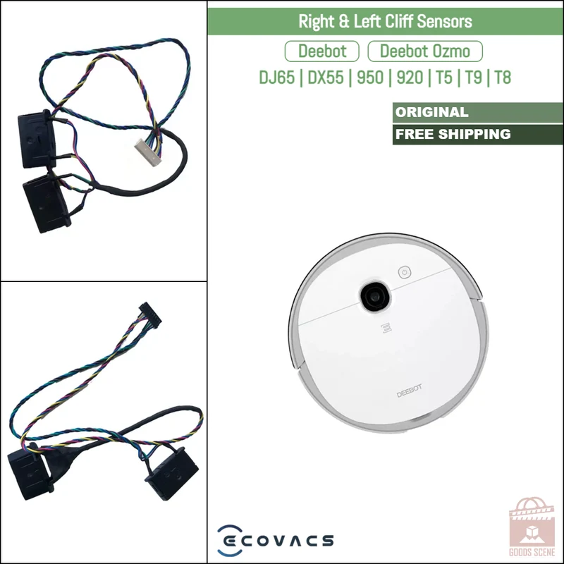 Ecovacs Deebot DJ65, Ozmo DX55, 950, 920, T5, T9, T8 | Original Spare & Repair Parts: Right & Left Cliff Sensors Assembly