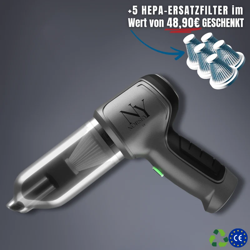 Auto Staubsauger | Kabelloser Handstaubsauger mit Druckluftfunktion und 3 Leistungsstufen