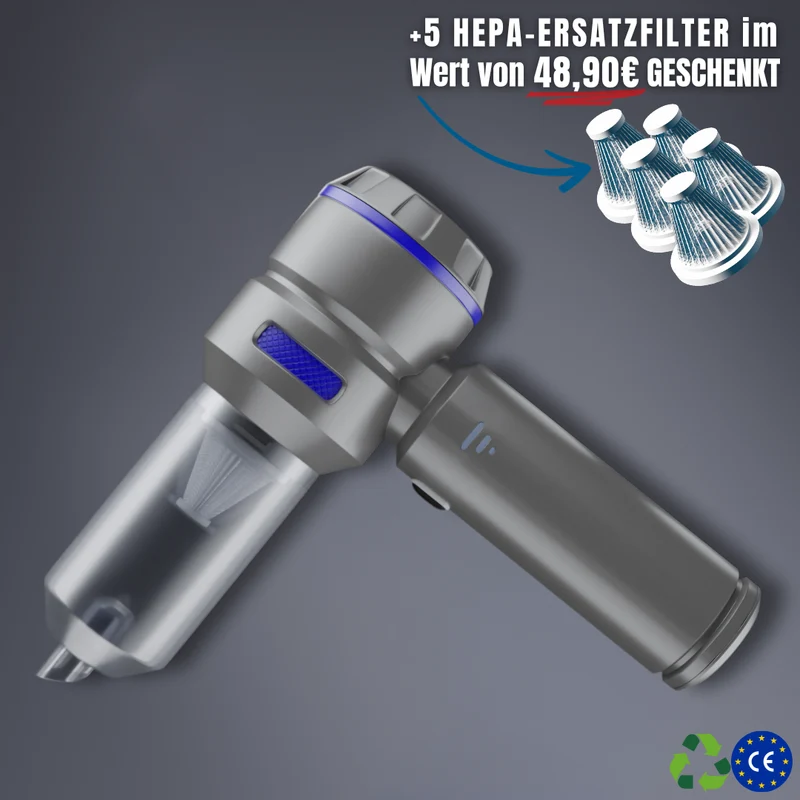 Auto Staubsauger | Kabelloser Handstaubsauger mit Druckluftfunktion und 3 Leistungsstufen