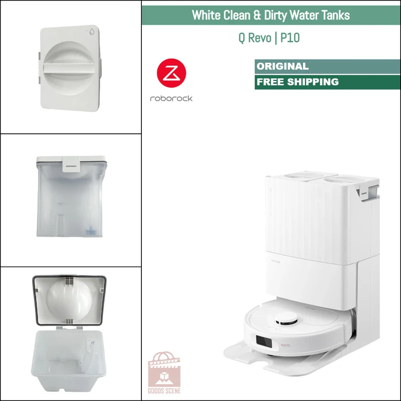 Roborock Q Revo, P10 | Original Spare Parts & Accessories For Auto Dock: White Clean And Dirty Water Tank