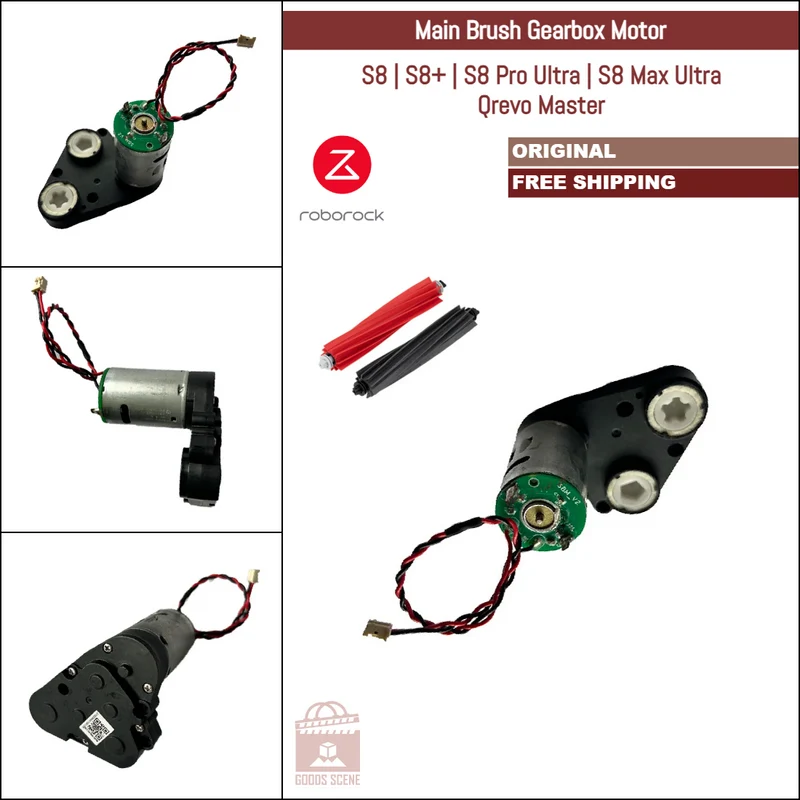Roborock S8, S8+, S8 Pro Ultra, S8 Max Ultra, Qrevo Master | Original Spare & Repair Parts: DuoRoller Main Brush Gearbox Motor