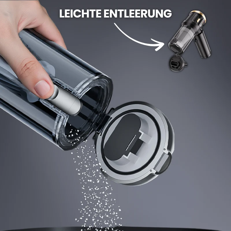 Akku Staubsauger | Kabelloser Handstaubsauger mit 3 Leistungsstufen und starker Saugkraft