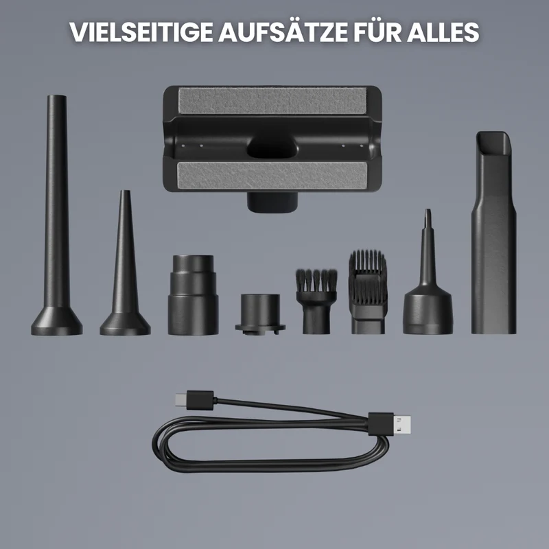 Akku Staubsauger | Kabelloser Handstaubsauger mit 3 Leistungsstufen und starker Saugkraft